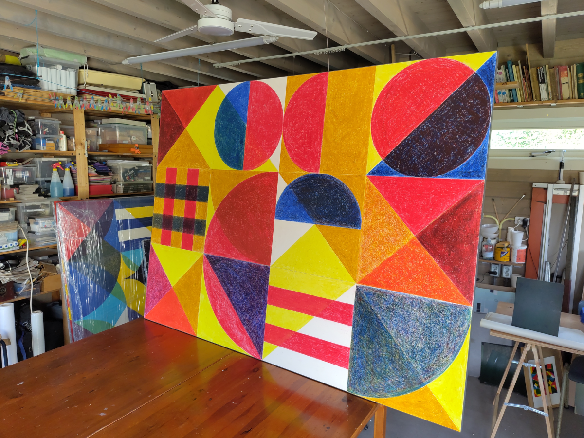 Henny van Ham 2025 - oliepastel 180 x 135 cm op stevige ondergrond